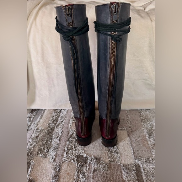 Freebird by Steven Burgundy and Black Lace Up Boots Size 6 - Picture 8 of 9